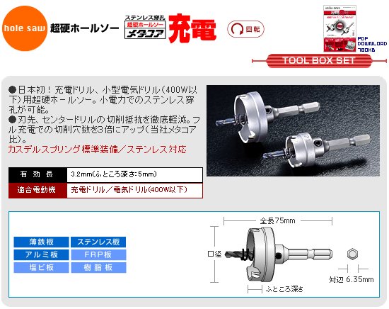 タジマ金物ドットコム・・・ホールソーの販売